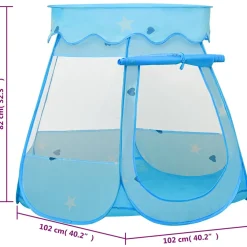 vidaXL Kinderspeeltent met 250 ballen 102x102x82 cm blauw