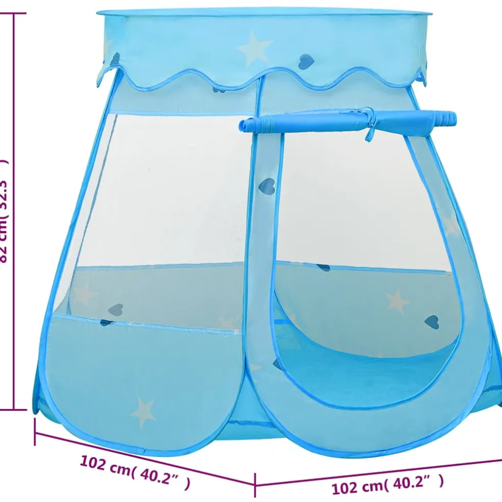 vidaXL Kinderspeeltent met 250 ballen 102x102x82 cm blauw