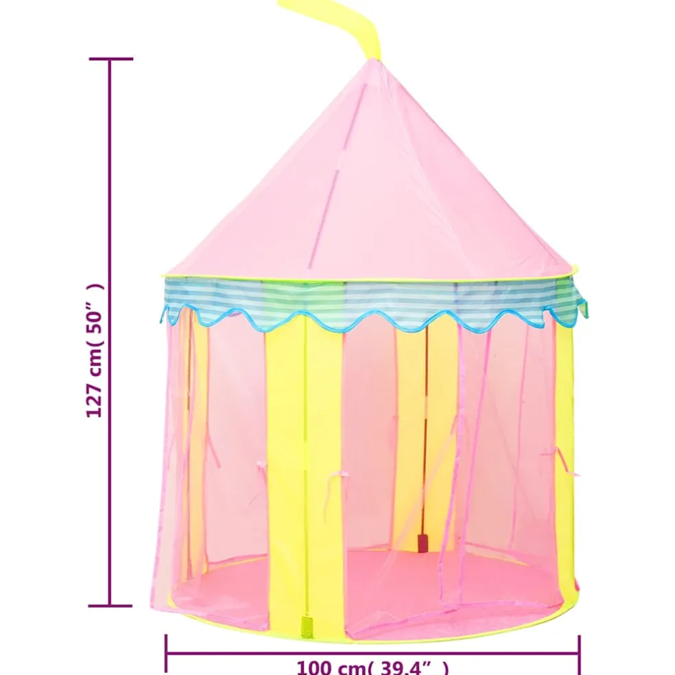 vidaXL Kinderspeeltent met 250 ballen 100x100x127 cm roze