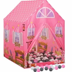 vidaXL Kinderspeeltent met 250 ballen 69x94x104 cm roze