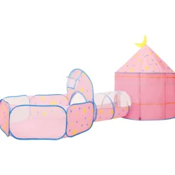vidaXL Kinderspeeltent met 250 ballen 301x120x128 cm roze