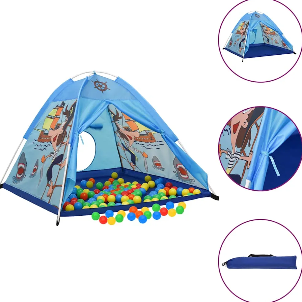 vidaXL Kinderspeeltent met 250 ballen 120x120x90 cm blauw