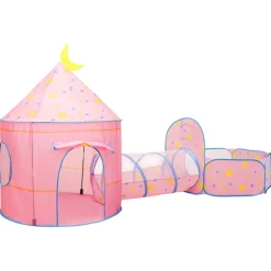 vidaXL Kinderspeeltent met 250 ballen 301x120x128 cm roze