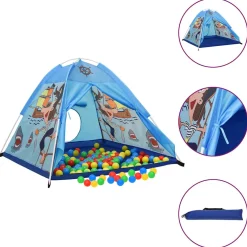 vidaXL Kinderspeeltent 102x102x82 cm blauw