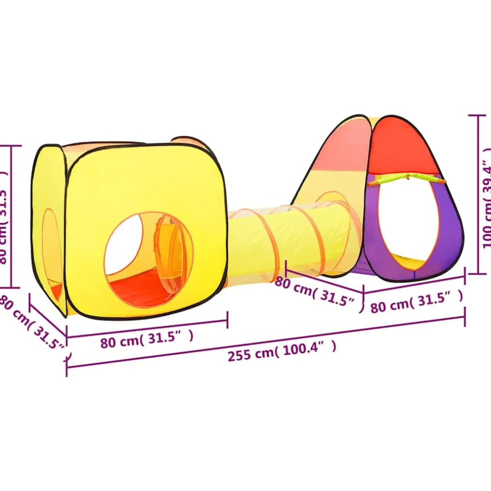 vidaXL Kinderspeeltent 255x80x100 cm meerkleurig
