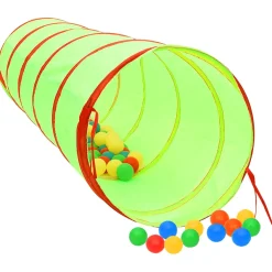 vidaXL Kinderspeeltunnel met 250 ballen 175 cm polyester groen