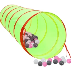 vidaXL Kinderspeeltunnel met 250 ballen 175 cm polyester groen