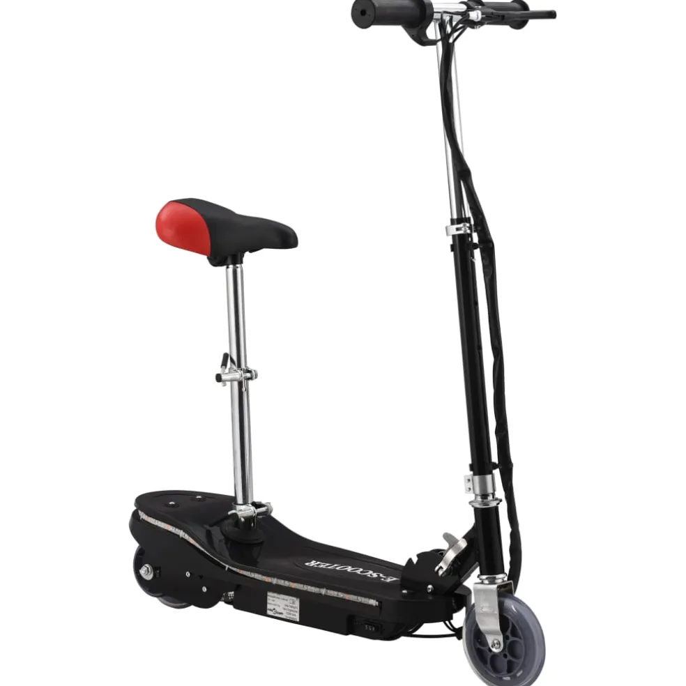 vidaXL Kinderstep met zadel en LED 120 W zwart