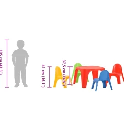 vidaXL Kindertafel en stoelenset PP