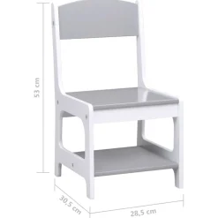 vidaXL Kindertafel met 2 stoelen MDF wit