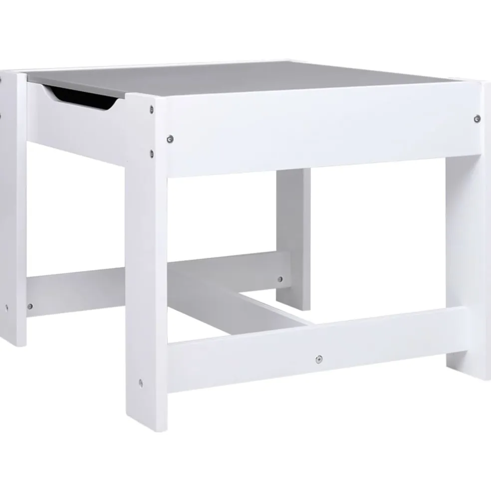 vidaXL Kindertafel met 2 stoelen MDF wit