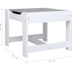 vidaXL Kindertafel met 2 stoelen MDF wit