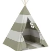 vidaXL Kindertent Grijs en Wit 120 x 120 x 150 cm Massief grenenhout