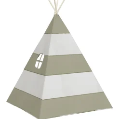 vidaXL Kindertent Grijs en Wit 120 x 120 x 150 cm Massief grenenhout