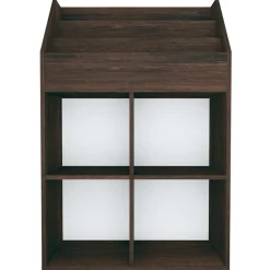 vidaXL Kindertijdschriftenrek 71x30x114 cm bewerkt hout gerookt eiken