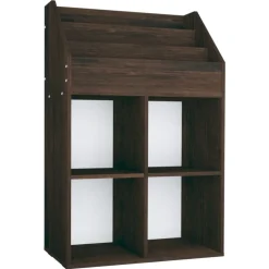 vidaXL Kindertijdschriftenrek 71x30x114 cm bewerkt hout gerookt eiken