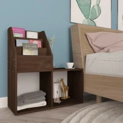 vidaXL Kindertijdschriftenrek 71x30x78,5 cm bewerkt hout gerookt eiken