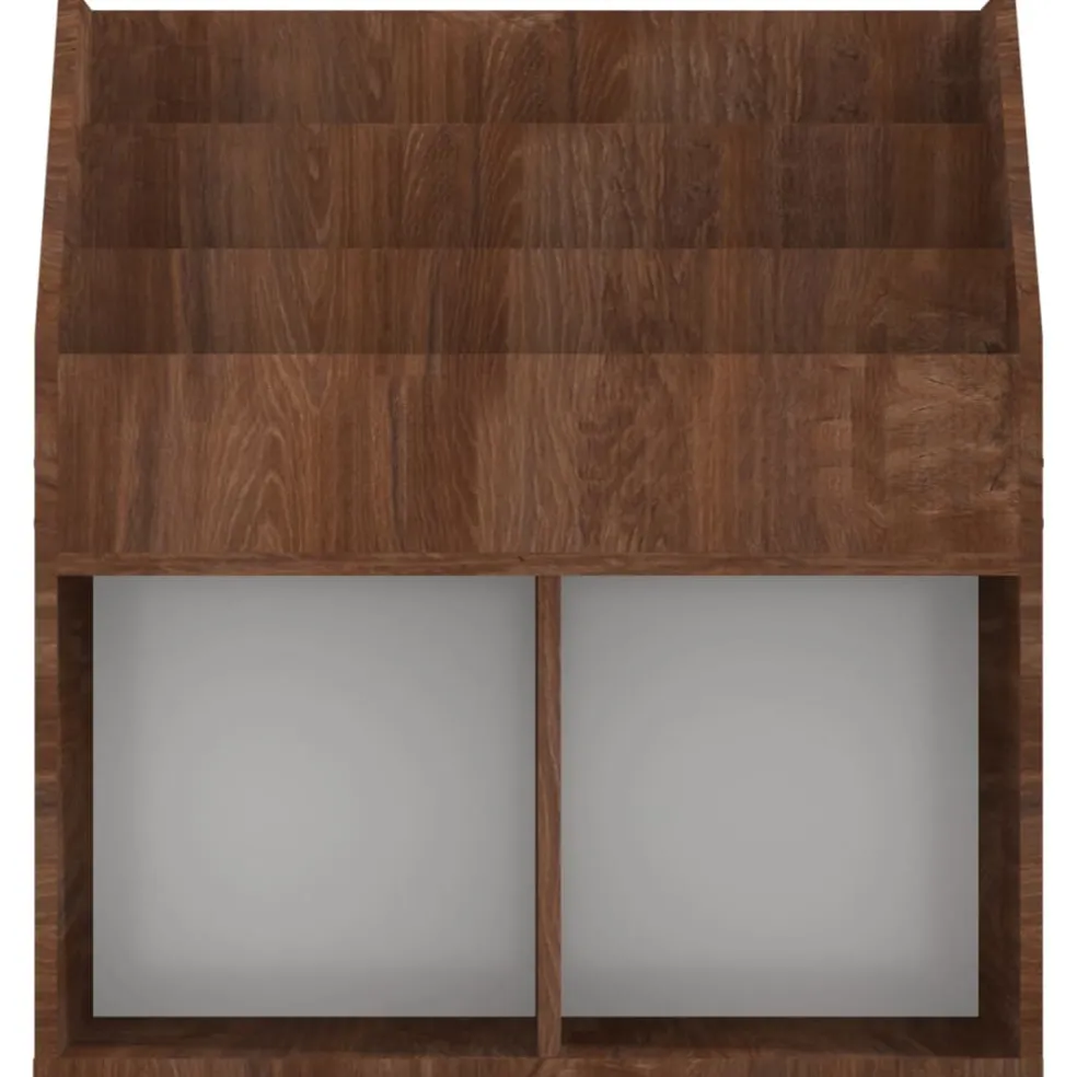 vidaXL Kindertijdschriftenrek 71x30x78,5 cm bewerkt hout bruineiken