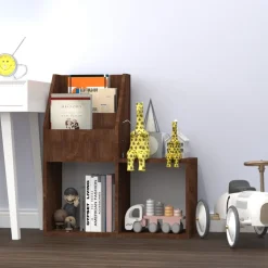 vidaXL Kindertijdschriftenrek 71x30x78,5 cm bewerkt hout bruineiken