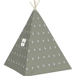 vidaXL Kindertipitent met tas 115x115x160 cm polyester grijs