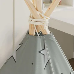 vidaXL Kindertipitent met tas 115x115x160 cm polyester grijs