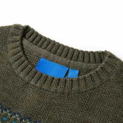 vidaXL Kindertrui gebreid 92 kakikleurig