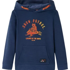 vidaXL Kindertrui met capuchon 92 gemêleerd marineblauw en oranje