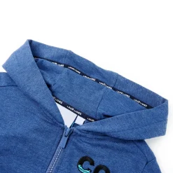 vidaXL Kindervest met capuchon en rits 92 gemêleerd donkerblauw