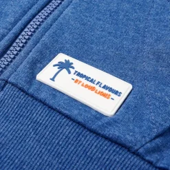 vidaXL Kindervest met capuchon en rits 92 gemêleerd donkerblauw