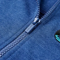 vidaXL Kindervest met capuchon en rits 92 gemêleerd donkerblauw