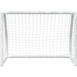 vidaXL Kindervoetbaldoelen 2 st met bal 64x35x48 cm metaal wit