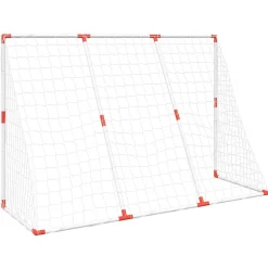vidaXL Kindervoetbaldoel met ballen 2-in-1 184x64x124 cm wit