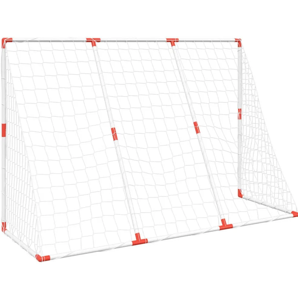 vidaXL Kindervoetbaldoel met ballen 2-in-1 184x64x124 cm wit