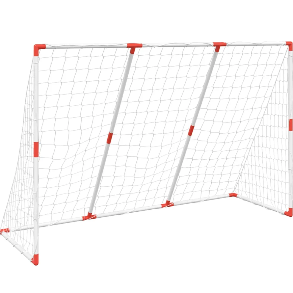vidaXL Kindervoetbaldoel met ballen 2-in-1 184x64x124 cm wit
