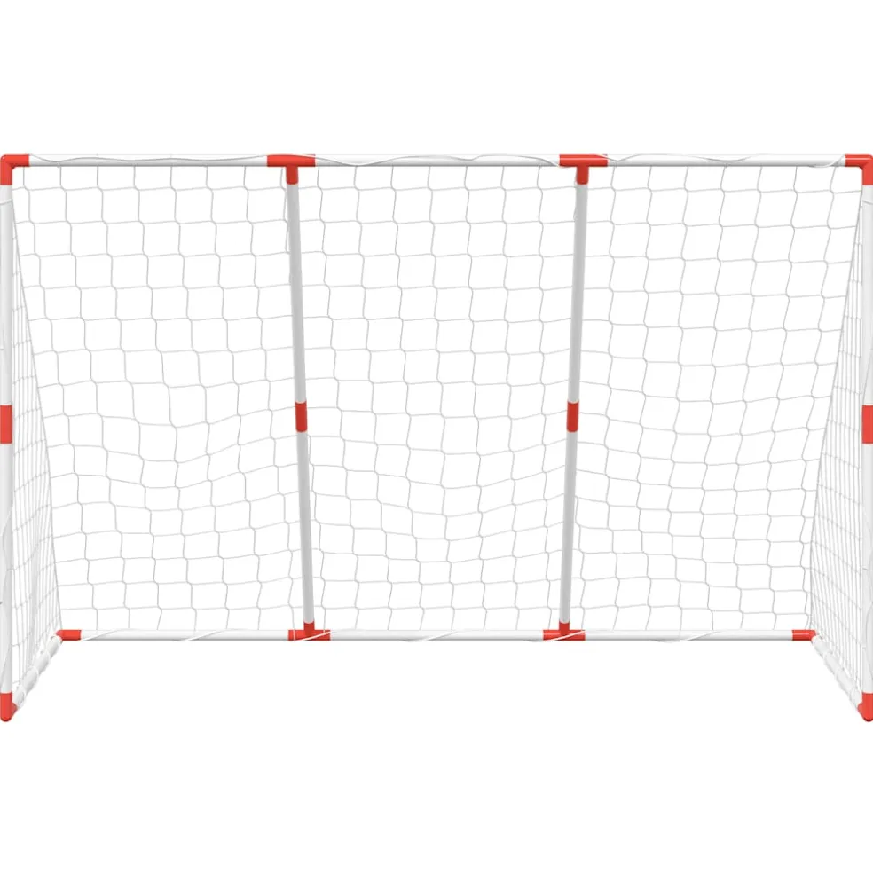 vidaXL Kindervoetbaldoel met ballen 2-in-1 184x64x124 cm wit