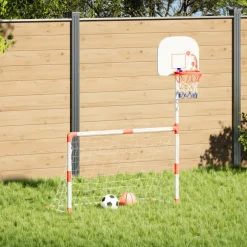 vidaXL Kindervoetbal- en basketbalset met ballen 98x50x70 cm