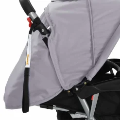 vidaXL Kinderwagen dubbel staal grijs en zwart