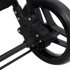 vidaXL Kinderwagen 3-in-1 staal antracietkleurig en zwart