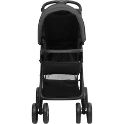 vidaXL Kinderwagen 3-in-1 staal donkergrijs en zwart