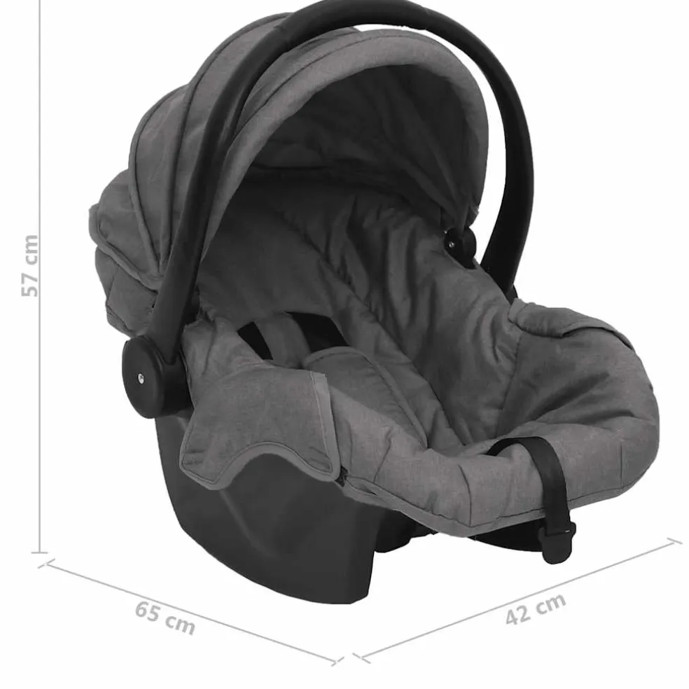 vidaXL Kinderwagen 3-in-1 staal lichtgrijs en zwart