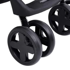 vidaXL Kinderwagen 2-in-1 staal lichtgrijs en zwart