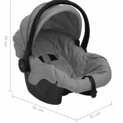 vidaXL Kinderwagen 3-in-1 staal lichtgrijs en zwart