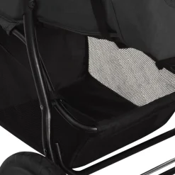 vidaXL Kinderwagen staal antracietkleurig