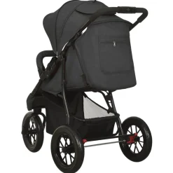 vidaXL Kinderwagen staal antracietkleurig