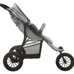vidaXL Kinderwagen staal lichtgrijs