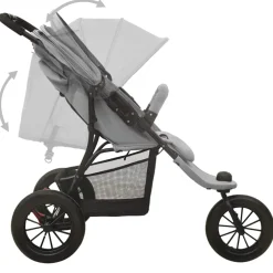 vidaXL Kinderwagen staal lichtgrijs