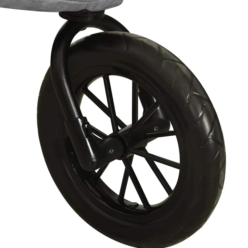 vidaXL Kinderwagen staal lichtgrijs
