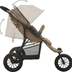 vidaXL Kinderwagen staal taupe