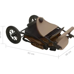 vidaXL Kinderwagen staal taupe