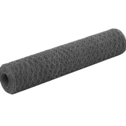 vidaXL Kippengaas 25x0,75 m staal met PVC coating grijs